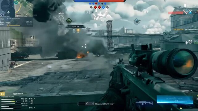 first person shooter gunfight mock video game gameplay Generative AI