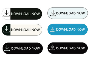 Black Download Icon Set - Collection of Simple Black Download Buttons and File Icons in Vector Format. Arrow Downloading Icon. Isolated on White Background. Vector Illustration