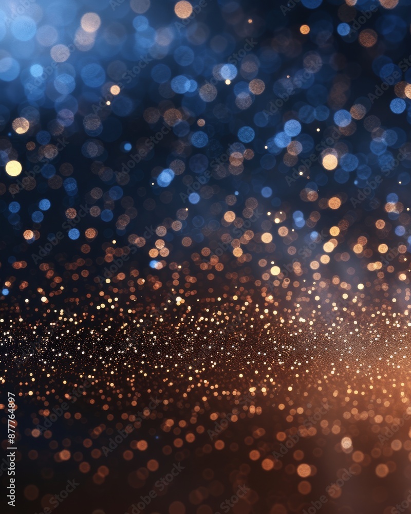 Wall mural abstract glittering lights with a gradient from blue to brown