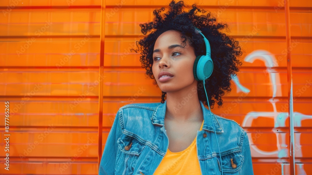 Canvas Prints The woman with headphones