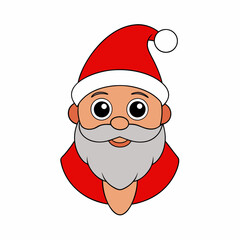 Funny Christmas Baby Cute Santa Claus with Santa Claus Hat Clipart Vector Illustration