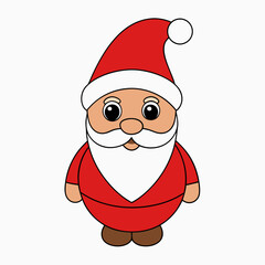 Funny Christmas Baby Cute Santa Claus with Santa Claus Hat Clipart Vector Illustration