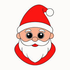 Funny Christmas Baby Cute Santa Claus with Santa Claus Hat Clipart Vector Illustration