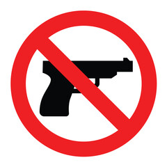 no gun, firearms, weapon prohibition sign illegal item