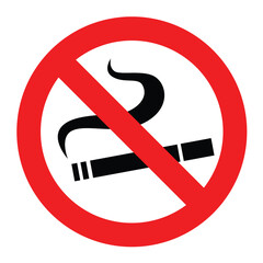 no smoking sign with burning cigarettes and smoke prohibition and health risk illustration