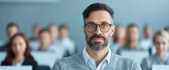 Laid-off person attending job retraining workshop