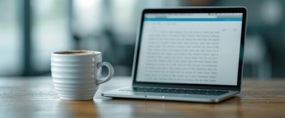 Unemployed person with laptop in cafe, job hunting online