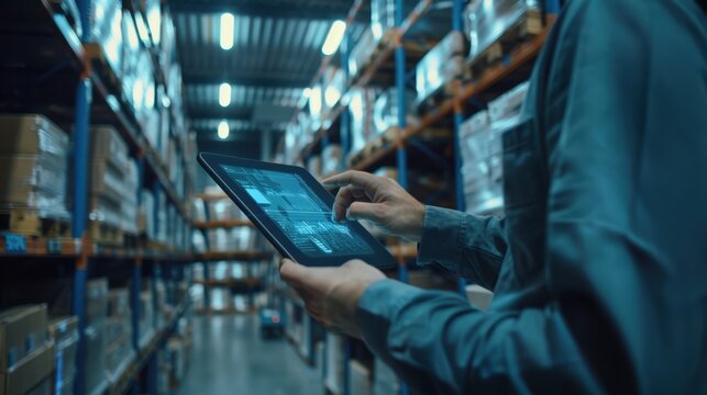 The Worker Using Tablet