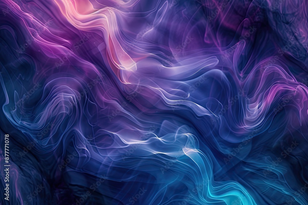 Poster a blue and pink abstract painting with a swirly pattern, dynamic fluid dynamics background with flow