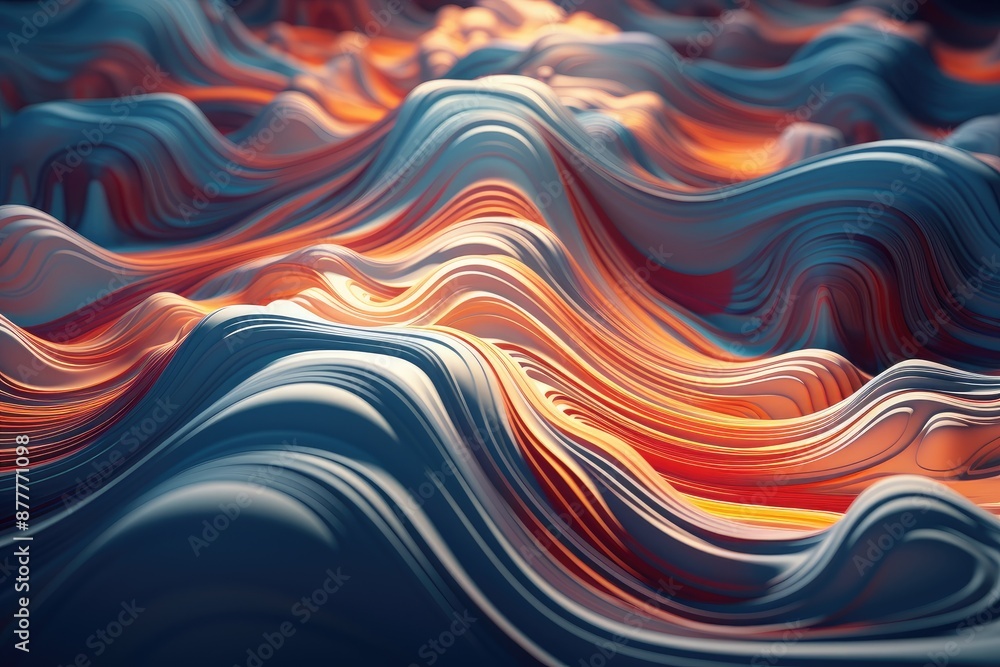 Poster a colorful abstract painting of waves, dynamic fluid dynamics background with flowing streams and vortices