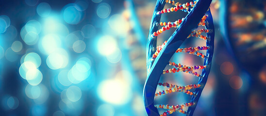 a double strand of dna against a background of stars, DNhelix pattern representing the building blocks of life