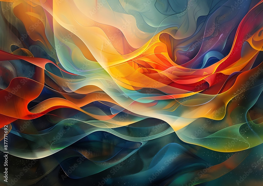 Poster abstract colorful swirls