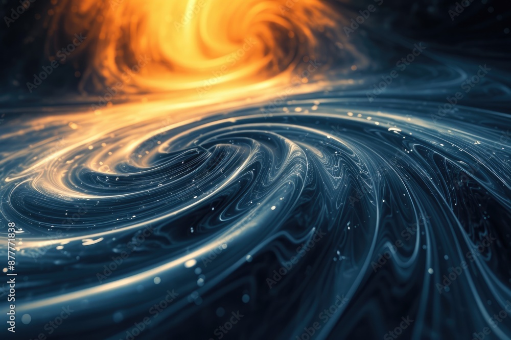 Aufkleber a spiral shaped object in the middle of a galaxy, magnetic field background with swirling lines of force