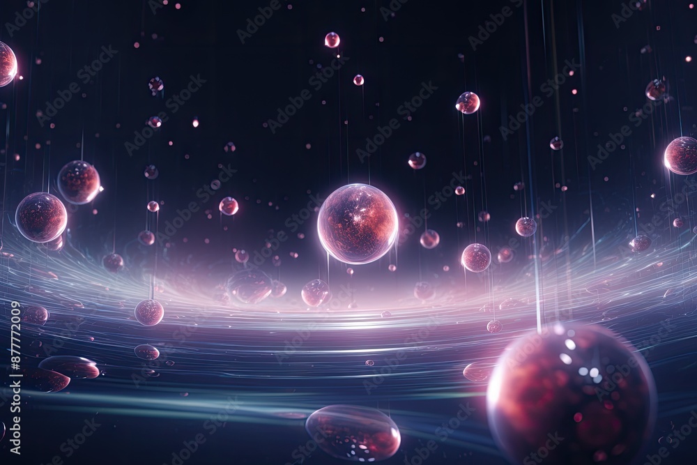 Aufkleber a bunch of bubbles floating in the air, mesmerizing 3D background with ethereal floating orbs