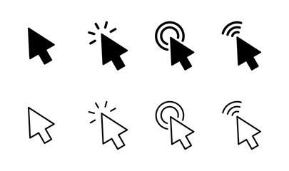 Click icon set. pointer arrow icon. cursor icon vector