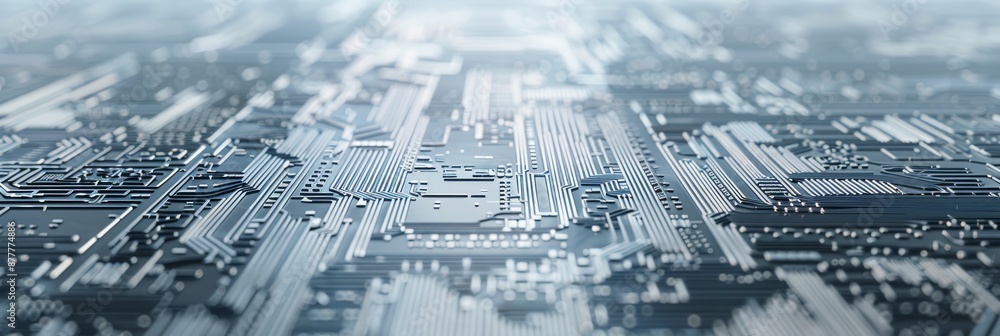 Poster futuristic technology integration on fresh solid background in 3d rendering
