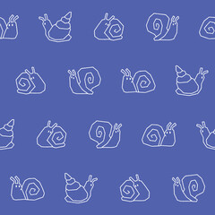 Outline Collection of Snail Vector Seamless Pattern illustration for Print, Wallpaper, Decoration.