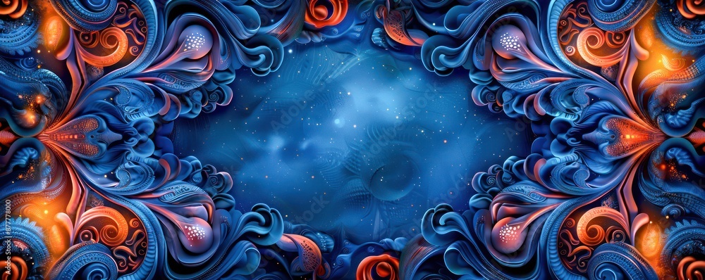Poster artistic visual border with detailed patterns, decorative frame design for invitations, cards, and p