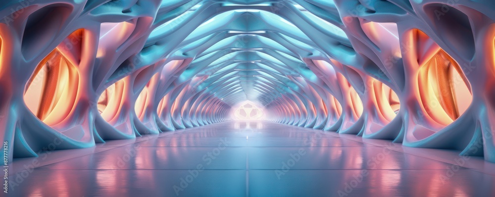 Poster surreal futuristic architecture a vision of innovative creativity with abstract design and glowing n
