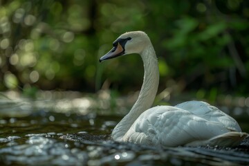 Trumpeter Swan, Macro,Left side view