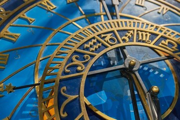 Obraz premium Old astronomical clock detail