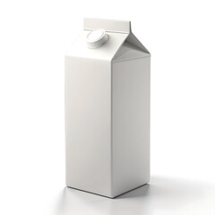 Milk or Juice cardboard packaging on white background, Empty drink container for product branding presentation.