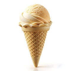 Sweet ice cream cone isolated on white background