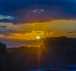Naklejka premium Aerial sunrise views over Bombo Beach at Kiama