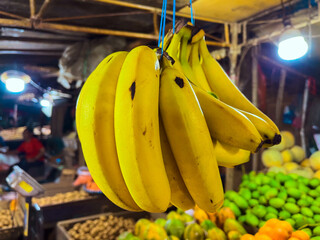 fresh banana fruit sold in market