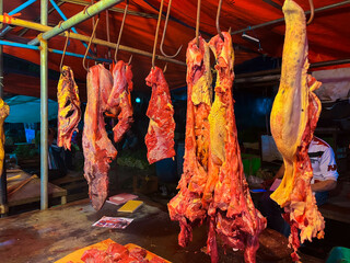 fresh beef sold in the market