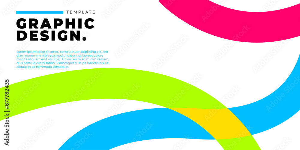 Poster flat design geometric shapes background vector, dynamic shapes composition