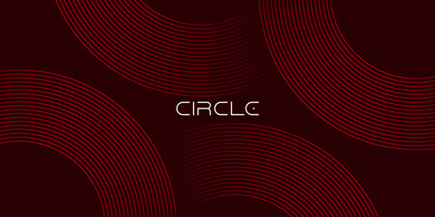 Abstract glowing geometric lines on dark background. Modern shiny circle lines pattern. Futuristic technology concept. Suit for cover, poster, banner, brochure, header, website