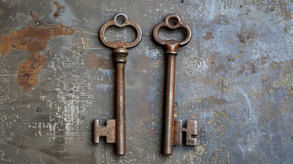 A pair of antique keys