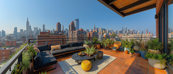 Rooftop Garden Oasis in Bustling Metropolis