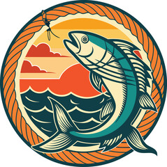 Fishing Vector Illustration. Fishing T-Shirt Design.