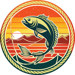Fishing Vector Illustration. Fishing T-Shirt Design.