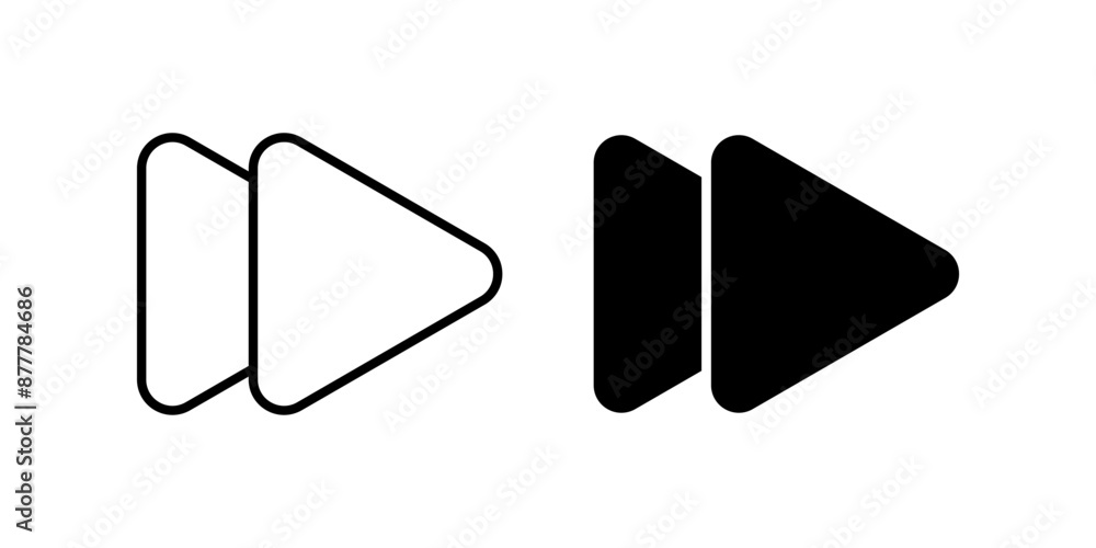 Poster forward icon set. next symbol. forward button sign. for mobile concept and web design. vector illust