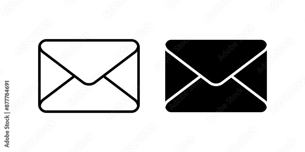 Poster envelope icon set. message symbol. mail sign. for mobile concept and web design. vector illustration