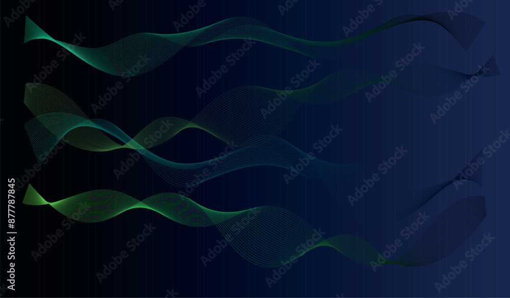 Poster abstraction dark background waves graphics