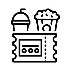 Vector black line icon for Entertainment