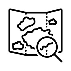 Vector black line icon for Discover