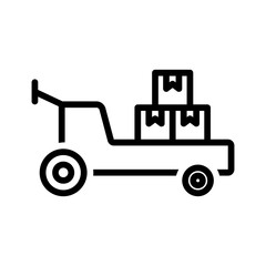 Vector black line icon for Material handling