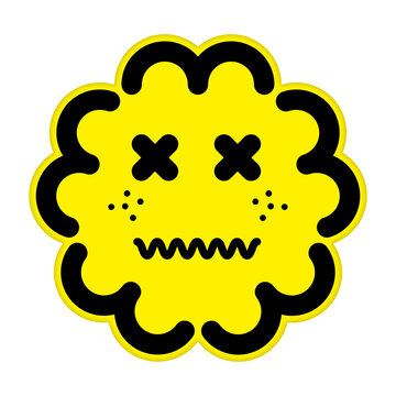 Cookie character with many faces, 'SunSunSunny Cookies'.　
Cookie with a troubled face.
