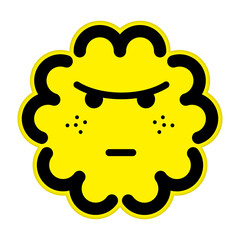 Cookie character with many faces, 'SunSunSunny Cookies'.　
Cookie with a angry face.