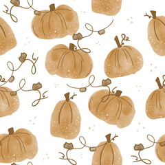 seamless pattern with pumpkins