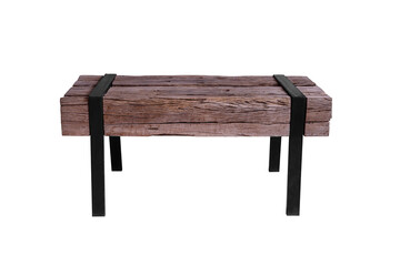 Wooden bench Steel leg