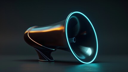 Futuristic Megaphone with Glowing Lights