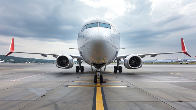 1 Modern airplane at terminal gate, aviation logistics, commercial aviation
