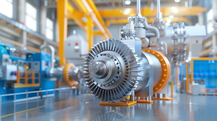 Detailed mechanical design showcasing progress in renewable energy technologies, mechanical progress growth, sustainable power solutions