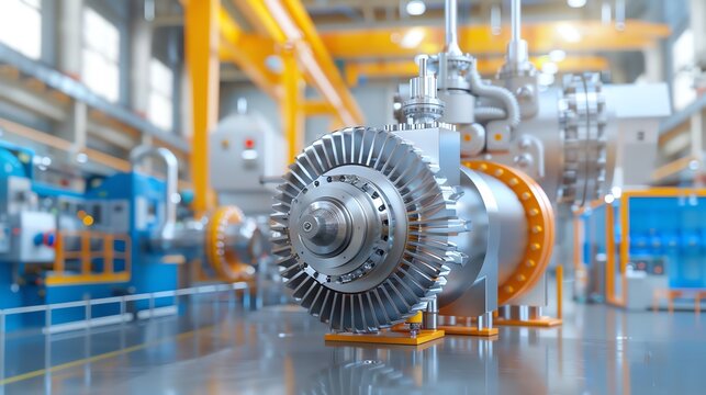 Detailed mechanical design showcasing progress in renewable energy technologies, mechanical progress growth, sustainable power solutions